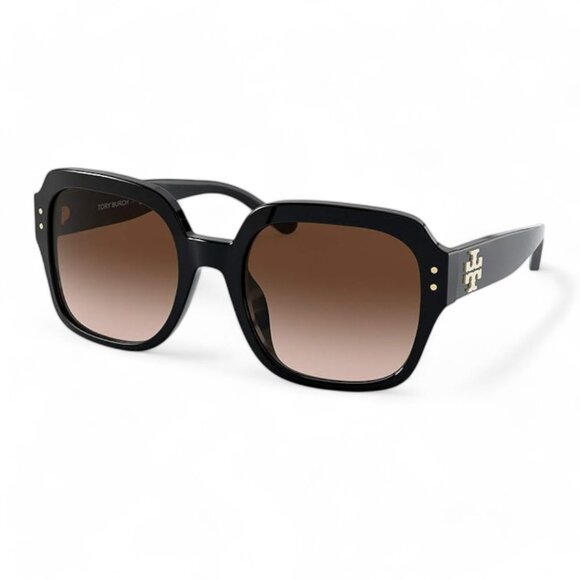Tory Burch TY7143U Sunglasses 170913-56  Women's, Dk Brown Gradient Logo - Picture 1 of 8